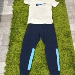 Nike Blue Sweatpants with Light Blue Accents